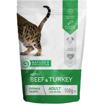 Nature's Protection Beef & Turkey Urinary Health пауч за котки с говеждо и пуйка 100gr