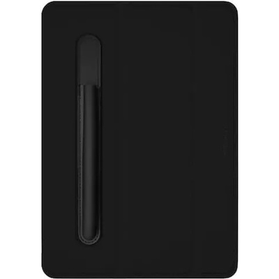 Macally Stand Pen Case - полиуретанов калъф и поставка с отделение за Apple Pencil за iPad 7 (2019), iPad 8 (2020) (черен)