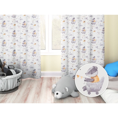 Biante Dětský bavlněný závěs Sandra SA-764 Jezevec na cestě k Měsíci 150x150 cm