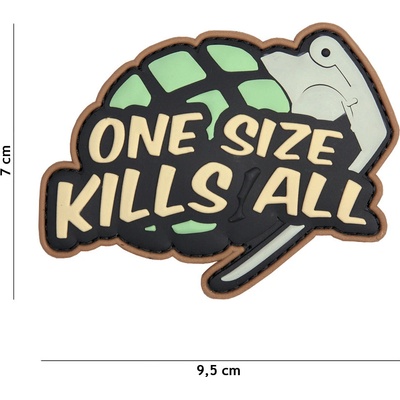 Gumová nášivka 101 Inc One size kills all - zelená
