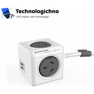 Контакт PowerCube 5 гнезда черен Schuko (8718444085676)