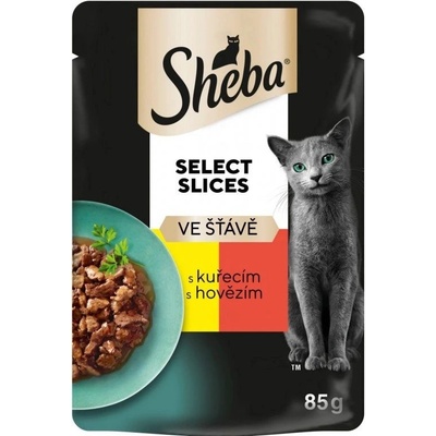 Sheba Select Slices kuracie a hovädzie v šťave 85 g