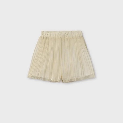 Mayoral Панталон къс плисиран в цвят шампанско за момиче Майорал