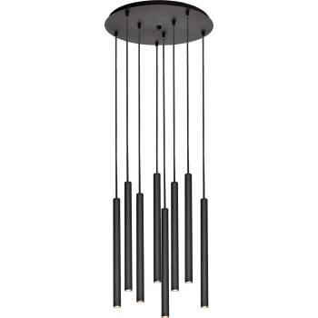 Kaspa Висяща лампа Roll осем елемента с черен конектор черна (11174802)