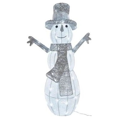 Emos Lighting LED vianočný snehuliak ratanový 82 cm vnútorný studená biela časovač