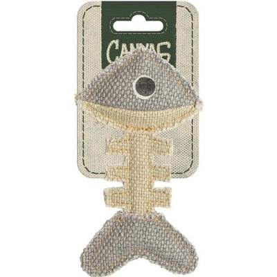 Duvo+ Canvas rybia kosť s catnipom 14 x 8 x 2 cm