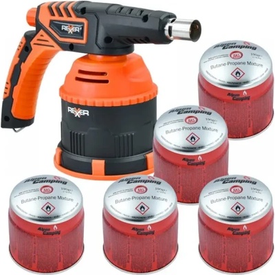 REXXER Комплект газова горелка + 5 бр. газ rexxer premium rb-04-112/ 1300 w (rb-04-112)