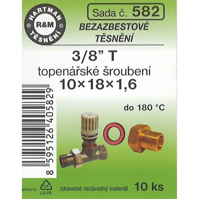 HARTMAN těsnění bezasbestové 3/8" 10*18mm, sada č. 582