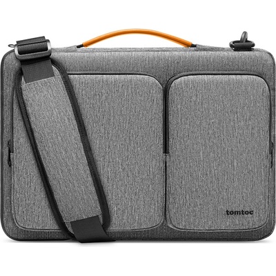 tomtoc Текстилна чанта с дръжки и презрамка за MacBook Pro 16, Pro 15 и лаптопи до 15.6 инча - Tomtoc Defender Laptop Briefcase (сив) (KF2320751)