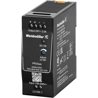 Weidmüller PRO BAS 60W 24V 2.5A sieťový zdroj na montážnu lištu (DIN lištu), 24 V, 2.5 A, 60 W