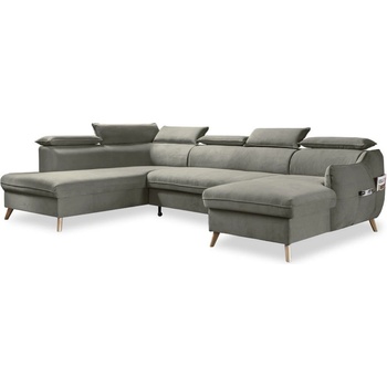 Miuform Светлосив кадифен U-образен ъглов диван (ляв ъгъл) Sweet Harmony - Miuform (837MO244)