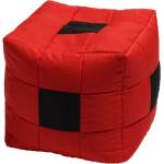 Pufrelax Пуф 130л. , Табуретка Куб XL - Black Spotted Cube, Перящ се калъф, Пълнеж от Полистиролни перли, за открито (PUF-G-CXL-TEX-BLSC)