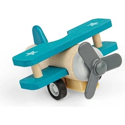 Bigjigs Toys Drevené naťahovacie lietadlo Dvojplošník 1 ks