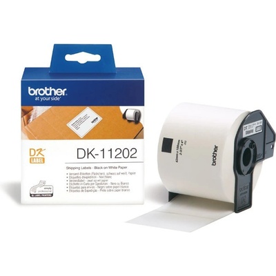Brother DK-11202, 62mm x 100mm, papírová role, 300 etiket, bílá