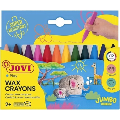 Jumbo Easy Grip Case Triangular Wax Crayons Восъци Различни цветове 12 бр (973/12)