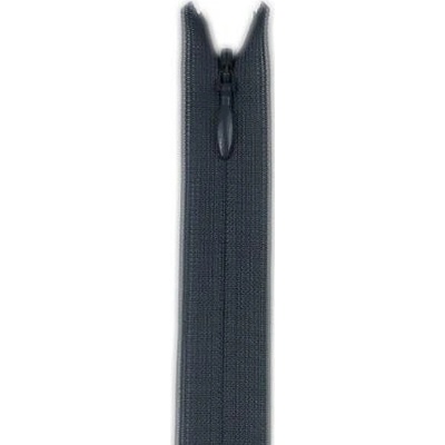 YKK zip skrytý neděl. 2mm, šedá tmavá - 60 cm