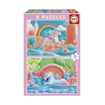 Educa Пъзел Educa Magic Unicorns 48 Части (2 броя)