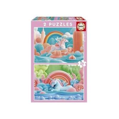 Educa Пъзел Educa Magic Unicorns 48 Части (2 броя)