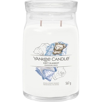 Yankee Candle Soft Blanket голяма свещ с надпис 567 гр