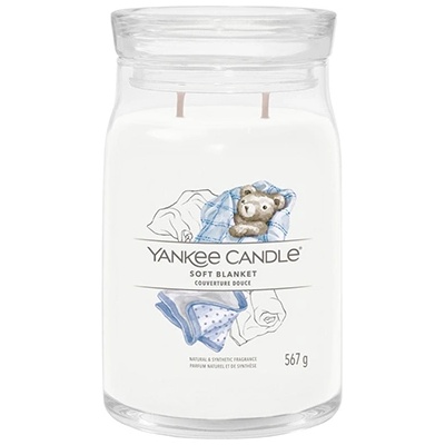 Yankee Candle Soft Blanket голяма свещ с надпис 567 гр
