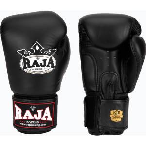 Raja boxing Единични стандартни боксови ръкавици от естествена кожа черни