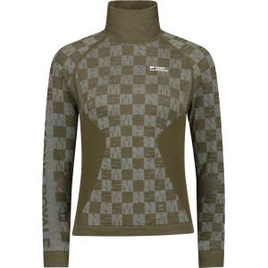 Mons Royale Дамско мериносово термобельо Mons Royale Women's Ascender Merino Seamless Mock Neck L/S Merino base layer - Dried Sage / Dark Olive (115-2612-0314)
