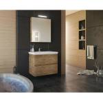 Drop Комплект кафяви стенен шкафове и бяла мивка Drop Luxus 70 см (5PLX070WD+6BIS070PC)