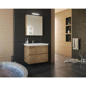Drop Комплект кафяви стенен шкафове и бяла мивка Drop Luxus 70 см (5PLX070WD+6BIS070PC)
