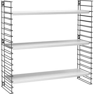 Metaltex Черна триетажна етажерка с бели рафтове, широчина 70 cm Libro - Metaltex (377603 001)