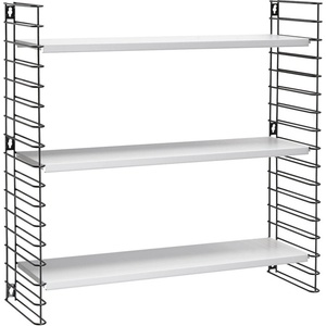 Metaltex Черна триетажна етажерка с бели рафтове, широчина 70 cm Libro - Metaltex (377603 001)