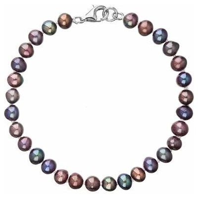 Pavona perlový náramek z říčních perel se zapínáním z bílého 14 karátového zlata 823001.3/9260B dk.peacock