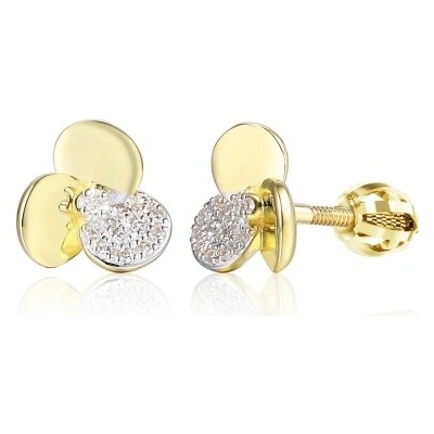 Gems, Peckové náušnice Orelia, kombinované zlato s brilianty, 585-38-3-8009.2ZB0.0.00.HSISC.000.05