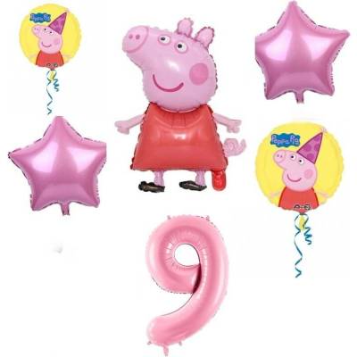 Balónkový set Prasátko Peppa 9.narozeniny