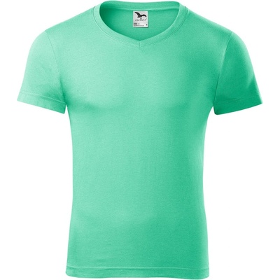 MALFINI Malfini slim fit v-neck 146 / Мъжка тениска с v-образно деколте - ментово зелена xxxl (1469518)