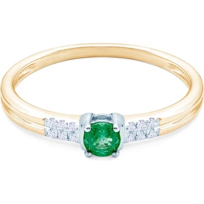 SAVICKI Годежен пръстен savicki: двуцветно злато, смарагд