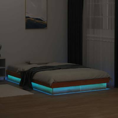 vidaXL 11461.844422 Rám postele s LED voskově hnědý masivní borovice