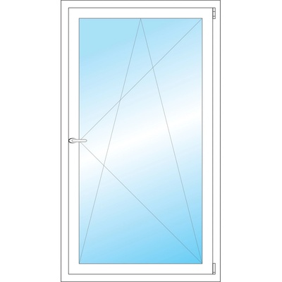 Okna Hned Plastové okno 850 x 1500 mm bílé otevíravé a sklopné pravé