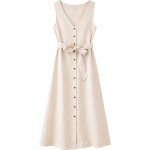 Mazine Дамска рокля Mazine Women's Sleeveless Linen Maxi Dress - Moon (134-1905-0114)