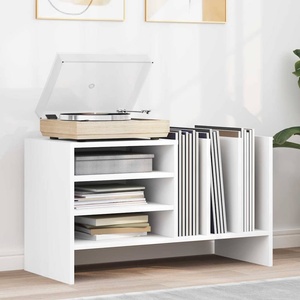 vidaXL Шкаф за грамофонни плочи Бяло 78.5 x 35 x 45 см (891072)