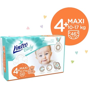 LINTEO BABY Prémiové 4+ MAXI č.4+ 10-17 kg 46 ks