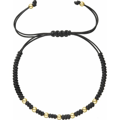 PAVONA Kabbalah náramok čierny so zlatými guličkami 93T00101 black