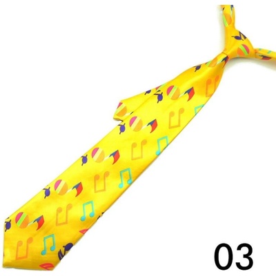 AE production Kravata žlutá s notami