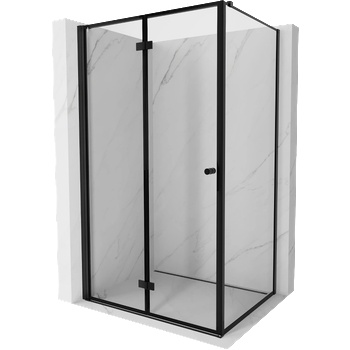 Mexen Mist-F сгъваема душ кабина лява 110 x 90 см, черна рамка, черно - 8A6T-110-090-70-70-L (8A6T-110-090-70-70-L)