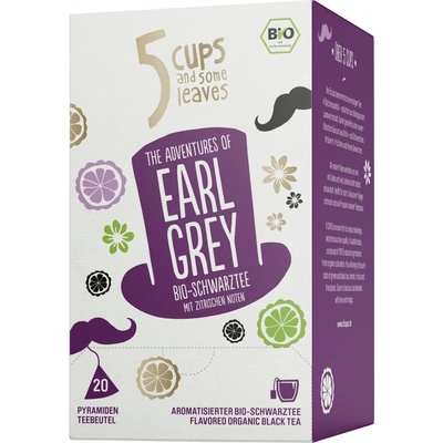 5 CUPS Bio The Adventures Of Earl Grey 20 čajových sáčků