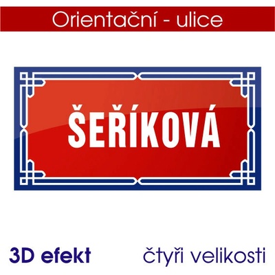 Cedule - orientační - ozdobná 3D - Plast tl. 3 mm / 30x15 cm