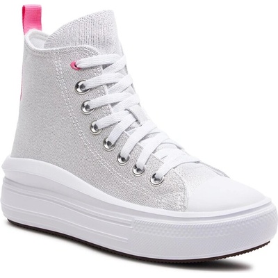 Converse Кецове Converse Chuck Taylor All Star Move Platform Sparkle A06332C White/Oops Pink/White (Chuck Taylor All Star Move Platform Sparkle A06332C)