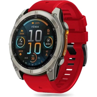 Tech-Protect Silicone Line Strap за Garmin Fenix 5X / 5X Plus / 6X / 6X Pro / 7X / 8 (51 mm) - Червен (5906302376780)