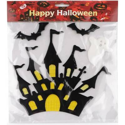 Stoklasa Gelové samolepky Halloween / čarodějnice Balení: 1 karta, Varianta: 5 žlutá zámek 5 žlutá zámek