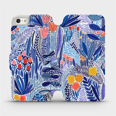 Mobiwear - Apple iPhone SE / iPhone 5 / iPhone 5S - MP03P Modrá květena