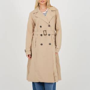 Brave Soul Ladies Brandy Trench Coat - Stone